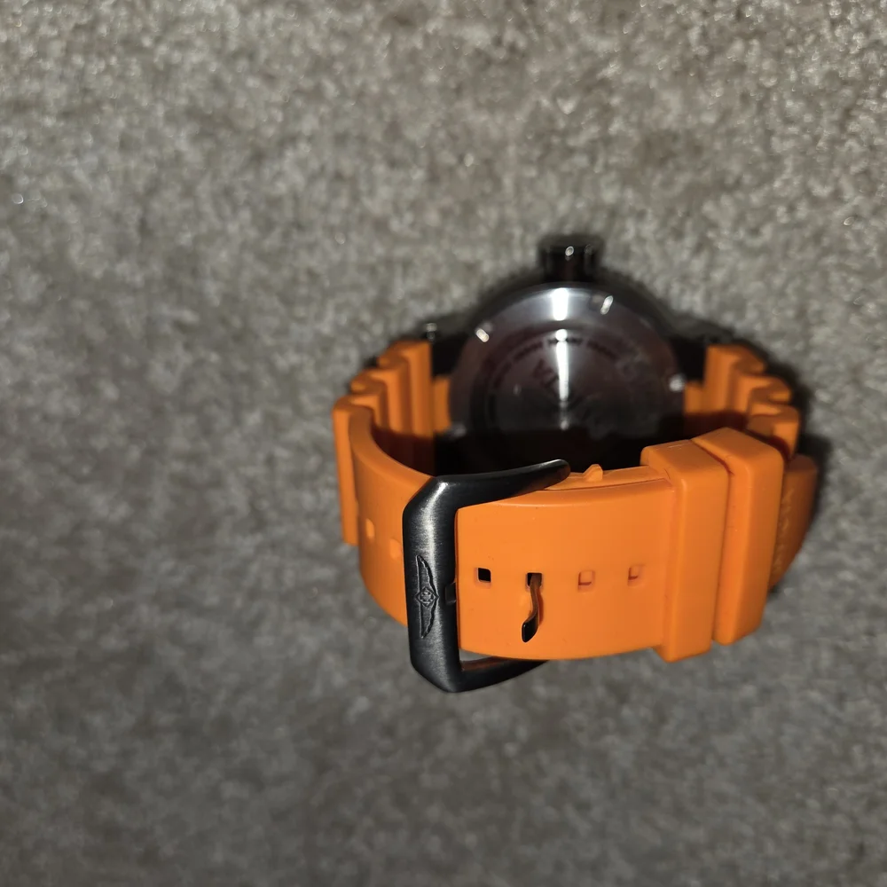 Orange Watch with Black Accents